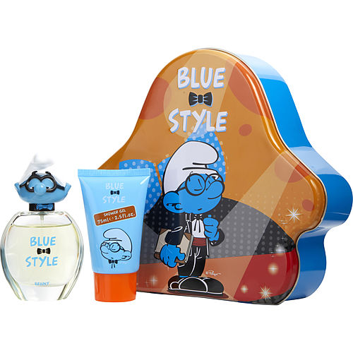 smurfs-3d-by-first-american-brands-brainy-edt-spray-1.7-oz-&-shower-gel-2.5-oz-&-metal-lunch-box-(blue-&-style)