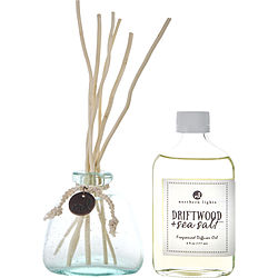 Driftwood & Sea Salt By Northern Lights Fragrance Diffuser Oil 6 Oz & 6X Willow Reeds & Diffuser Bottle